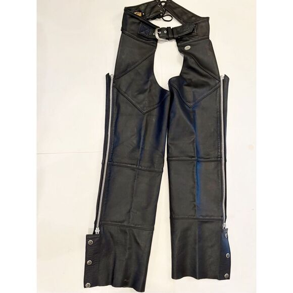Harley Davidson Leather Womens Size M Chaps Biker Motorcycle - Picture 1 of 7